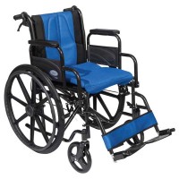 Αναπηρικό αμαξίδιο με αναπαυτικό μπλέ κάθισμα 0808481